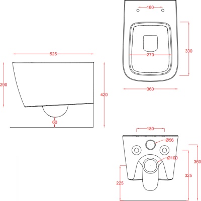 Унитаз Artceram A16 ASV003 03 00 подвесной Черный
