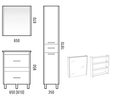 Зеркальный шкаф Corozo Верона 65 SD-00000285 Лайн
