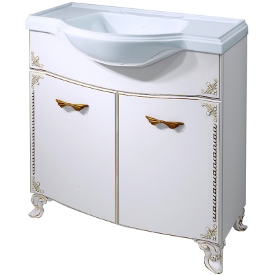 Тумба под раковину Какса-А Классик-Д 80 003871 Белая Золото