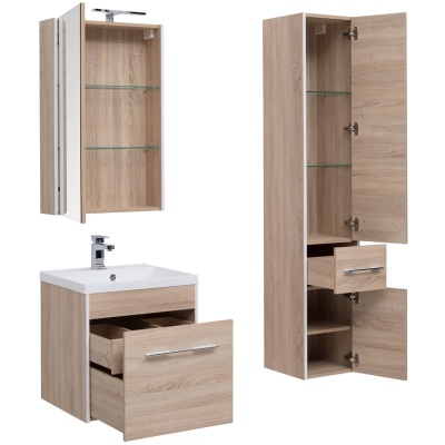 Зеркальный шкаф Aquanet Августа 58 210009 Дуб сонома