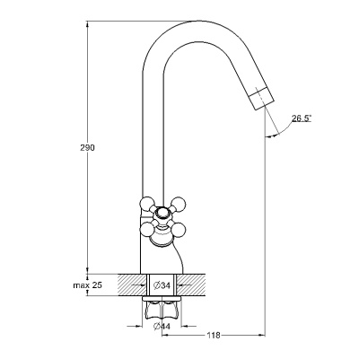Смеситель для кухни G-Lauf QML4-B856 Хром