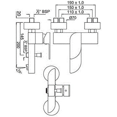 Смеситель для ванны Jaquar Alive ALI-CHR-85119 Хром