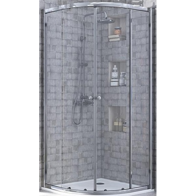 Душевой уголок Акватон Ritsa 100x100 радиальный профиль Полированный хром сатин стекло прозрачное