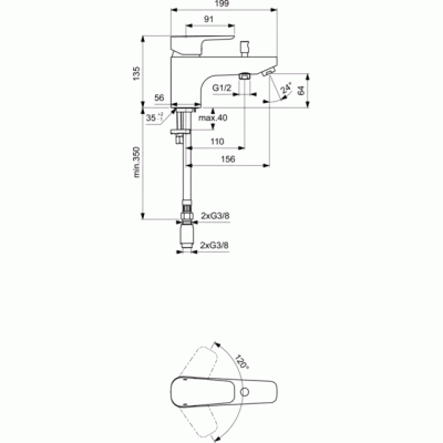 Смеситель для ванны Ideal Standard Ceraplan III B0769AA Хром