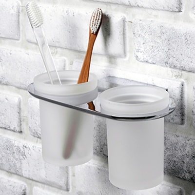 Стакан для зубных щеток WasserKRAFT Kammel K-8328D двойной Хром