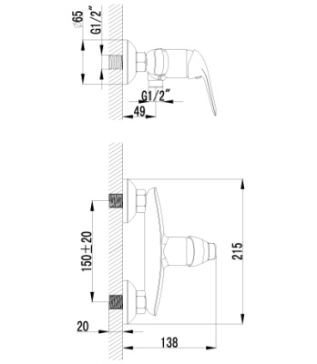 Смеситель Lemark plus Advance LM1203C для душа