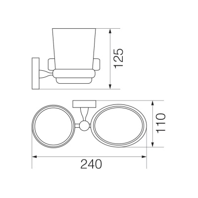 Стакан для зубных щеток с мыльницей Veragio Bonjour VR.BNR-7843.CR Хром