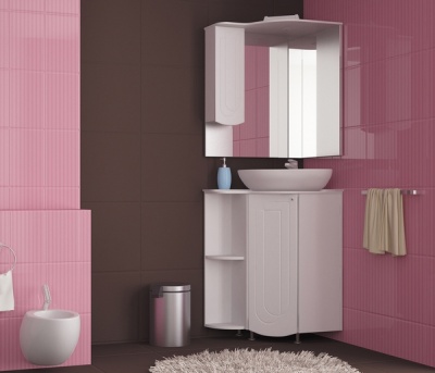 Зеркало со шкафом Mixline Корнер 63 L 524712 с подсветкой Белое