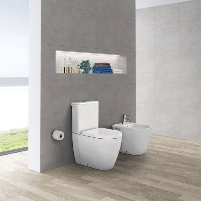 Унитаз компакт Sanitana Coral S10063823300000+S10064066600000+S80006562600000 с бачком и сиденьем Микролифт