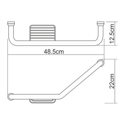 Поручень для ванны WasserKRAFT K-1077L с мыльницей Хром