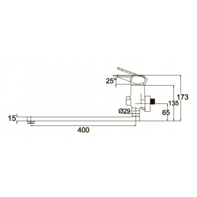 Смеситель для ванны Kaiser Orbit 20055B универсальный Хром