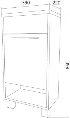 Тумба с раковиной 1MarKa Lira 40Н L У85922 Дуб сонома Белый глянец