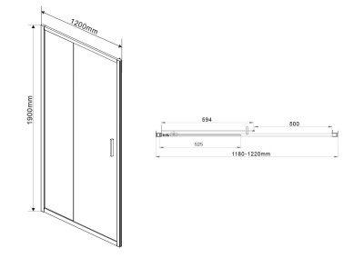 Душевая дверь Vincea Garda VDS-1G120CL 120x190 профиль Хром стекло прозрачное