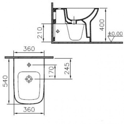 Биде Vitra S20 5509B003-0288 напольное Белый