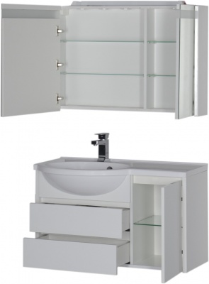 Тумба под раковину Aquanet Лайн 90 164937 подвесная R Белая