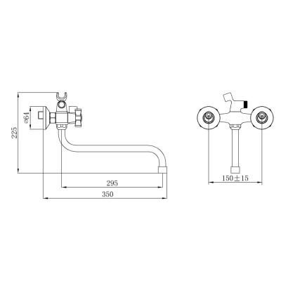 Смеситель для ванны Ростовская Мануфактура Сантехники SL118-140 универсальный Хром