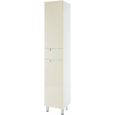 Шкаф пенал Bellezza Пегас 35 L 4620404102078 с бельевой корзиной Бежевый