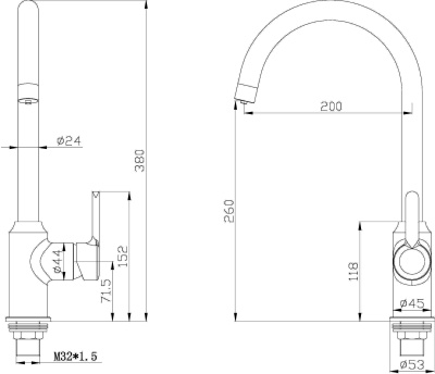 Смеситель для кухни Swedbe Selene Plus 8041 Хром