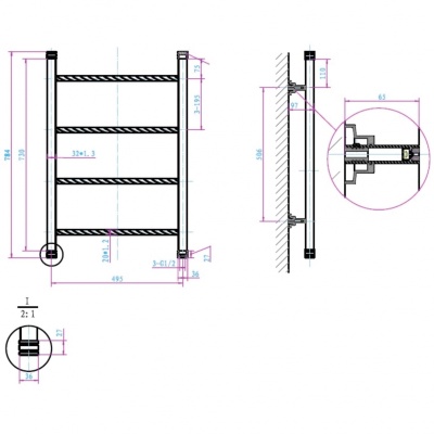 Водяной полотенцесушитель Boheme Provanse 703 Бронза