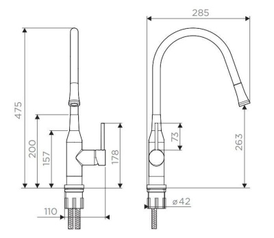 Смеситель для кухни Omoikiri Yatomi BN BL Нержавеющая сталь Черный 4994247