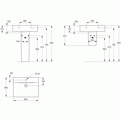 Раковина Ideal Standard Connect 60 E794501 Белая