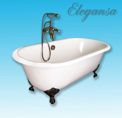 Чугунная ванна Elegansa Gretta 170x75 ножки Хром