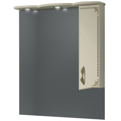 Зеркало со шкафом Какса-А Классик-Д 80 004234 с подсветкой Бежевый Золото