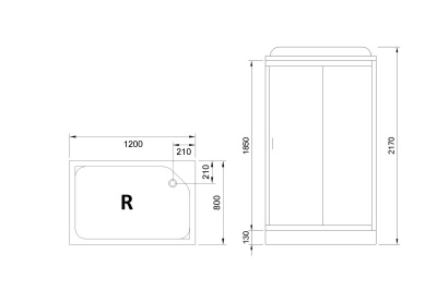 Душевая кабина Royal Bath HP 120х80 RB8120HP2-T-R с гидромассажем