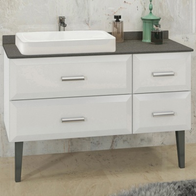 Тумба с раковиной Comforty Империя 120 4142359 Белая