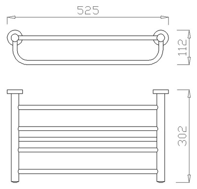 Полка для полотенец Nofer Brass 16358.B хром, глянцевая