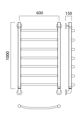 Водяной полотенцесушитель Aquanerzh 01-00A10060 Хром
