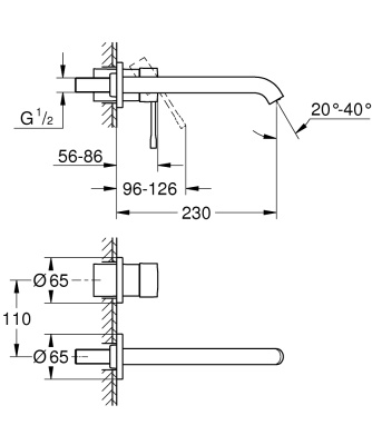Смеситель для раковины Grohe Essence+ 19967001 Хром