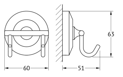 Двойной крючок FBS Standard 002 Хром