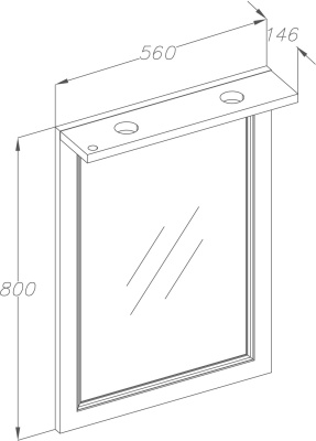 Зеркало Opadiris Клио 56 00-00000428 с подсветкой Белое матовое