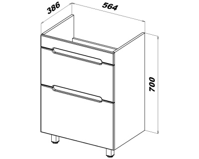 Комплект мебели для ванной San Star Адель 60 168.1-1.4.1.+6000UF+174.1-2.4.1. Белый