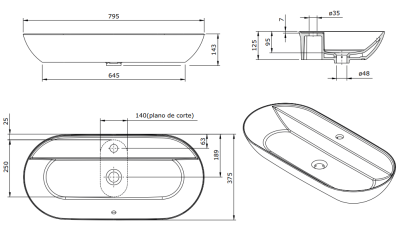 Раковина Sanindusa Sanlife 80 136390004 Белая