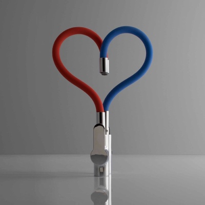 Смеситель для кухни Aquanet FF6239 189333 Хром Красный