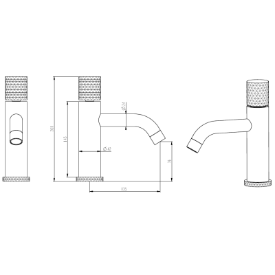 Смеситель для раковины Boheme Stick 121-WG.2 Белый Золото