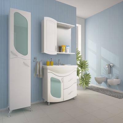 Зеркало со шкафом Mixline Ассоль 75 L 534979 с подсветкой Белое