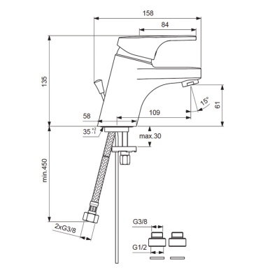 Смеситель для раковины Vidima Form BA061AA Хром