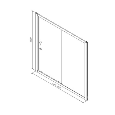 Шторка на ванну AM.PM Bliss L 150x150 профиль Хром стекло прозрачное