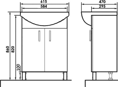 Тумба с раковиной Orange Роса Ro-50TUB Голубая