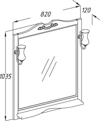 Зеркало Opadiris Клио 80 00-00000218 Слоновая кость