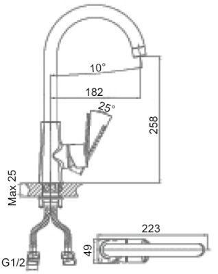 Смеситель для кухни D&K Lessing Rhein DA1322441 Хром