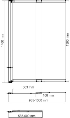 Шторка на ванну WasserKRAFT Main 100x140 41S02-100WS профиль Серебристый стекло прозрачное с покрытием WasserSchutz