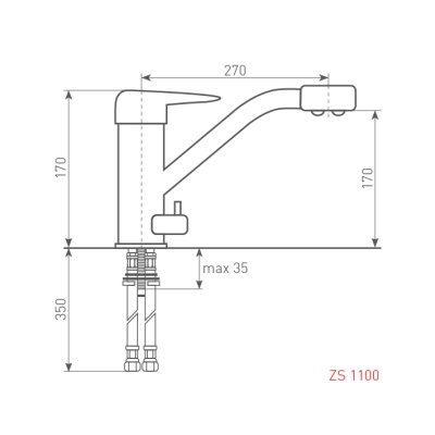 Смеситель для кухни Zigmund&Shtain ZS 1100 Индийская ваниль