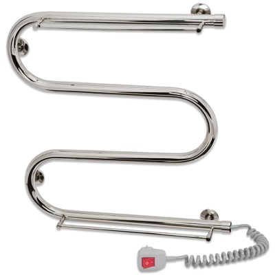 Электрический полотенцесушитель Laris М-образный 50х50 с полкой Хром