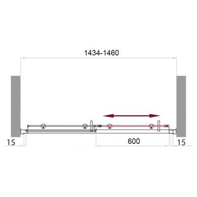 Душевая дверь BelBagno Uno 145x185 профиль Хром стекло рифленое