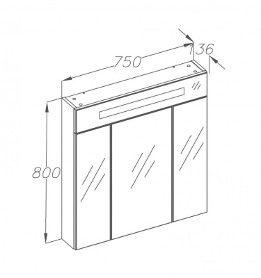Зеркальный шкаф Opadiris Фреш 80 Z0000010398 с подсветкой Белый