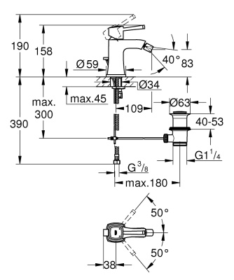 Смеситель для биде Grohe Grandera 23315000 Хром